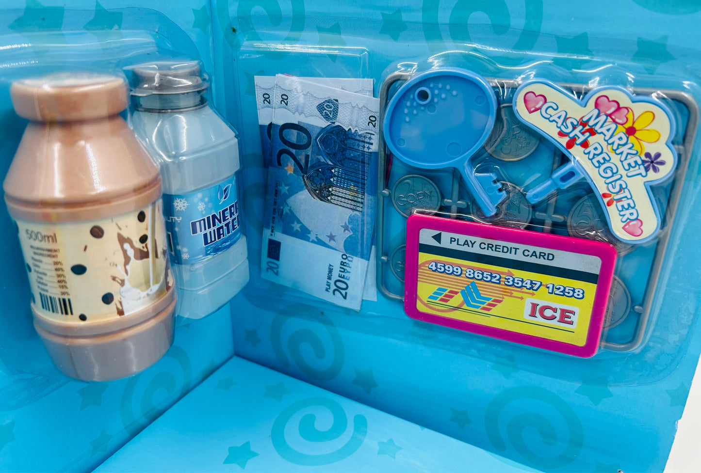 Kit Supermercado incluye caja registradora con sonido, micrófono y medios de pago