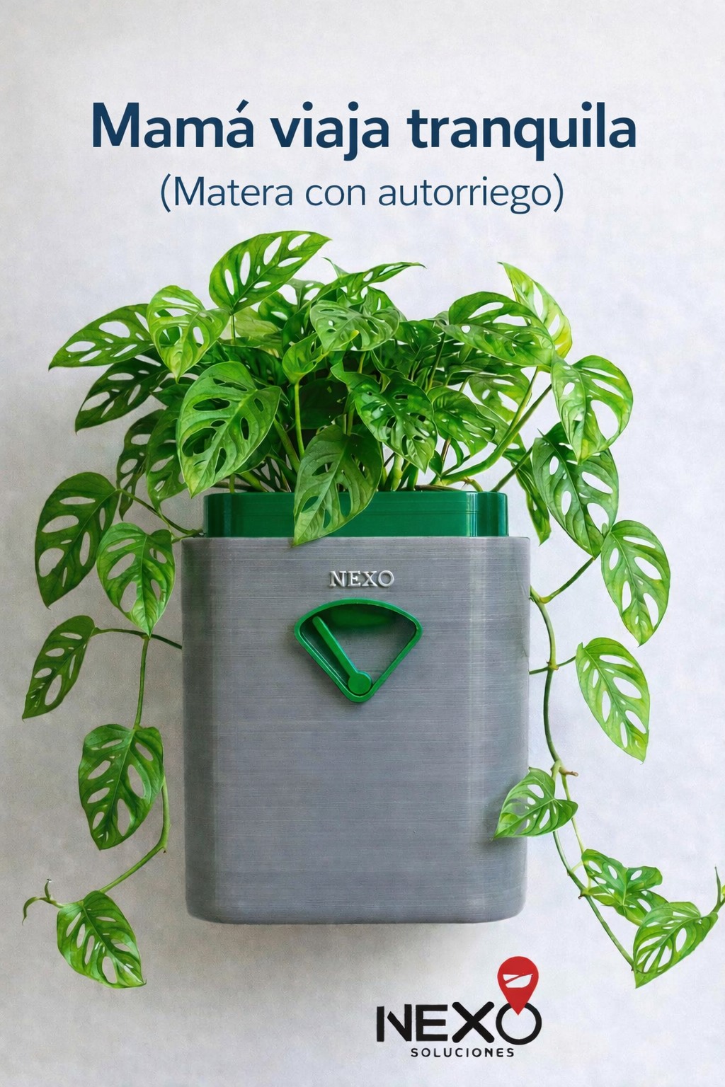 🌼 Matera de Riego Automático con indicador para mamá viajera