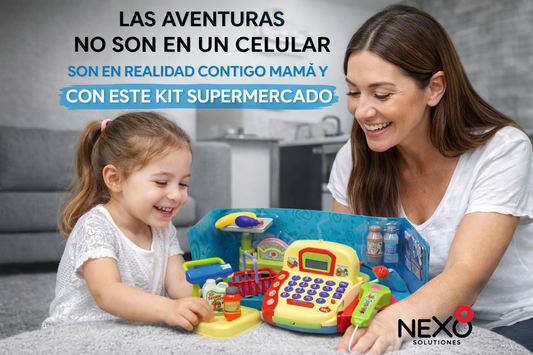 🛒 Kit Supermercado incluye caja registradora con sonido, micrófono y medios de pago 🎤💳 - juega con papá y mamá