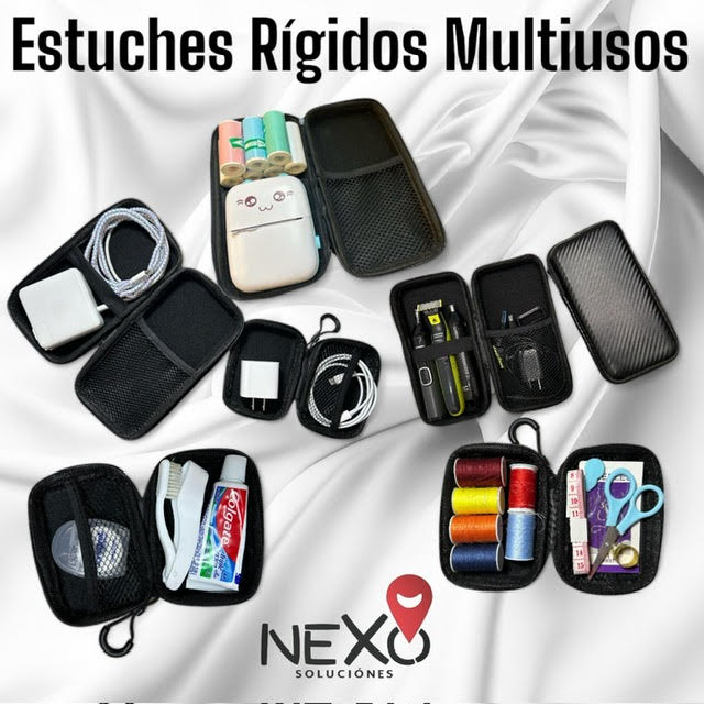 Estuche Rígido negro 20x10x4cm Negro Compatible Impresora Mini